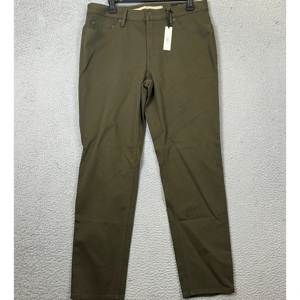 NEW Banana Republic Pants Mens 32X30 Athletic Fit Traveler Olive Green 5-Pocket